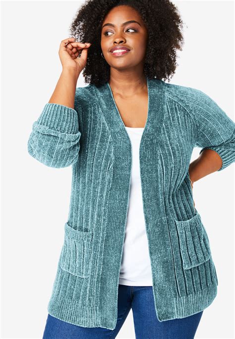 chenille cardigans.